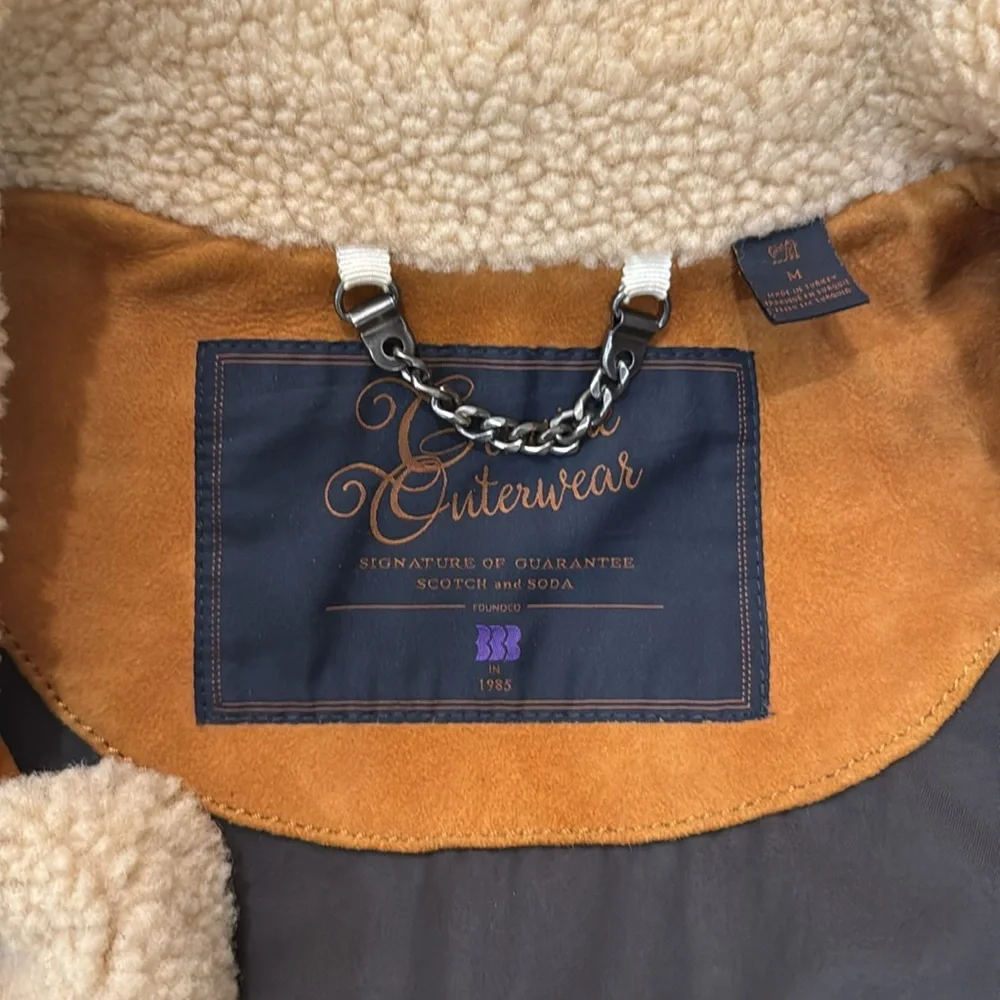 Shearling and Suede Scotch & Soda Coat Size Medium - Picture 5 of 6